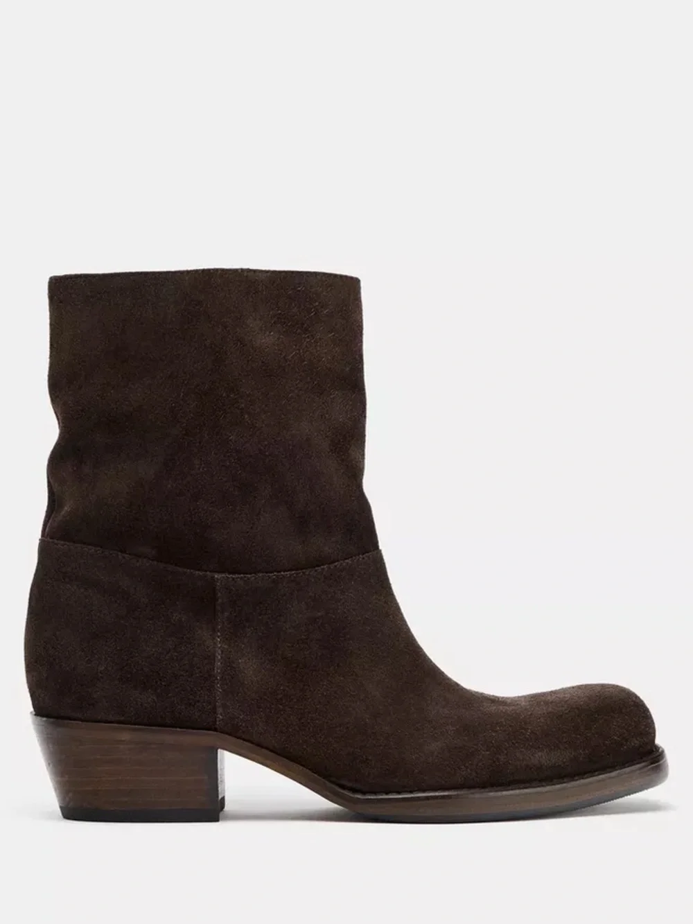 Zara Men's Dark Brown Suede Mid-Calf Boots 8/39. POP
